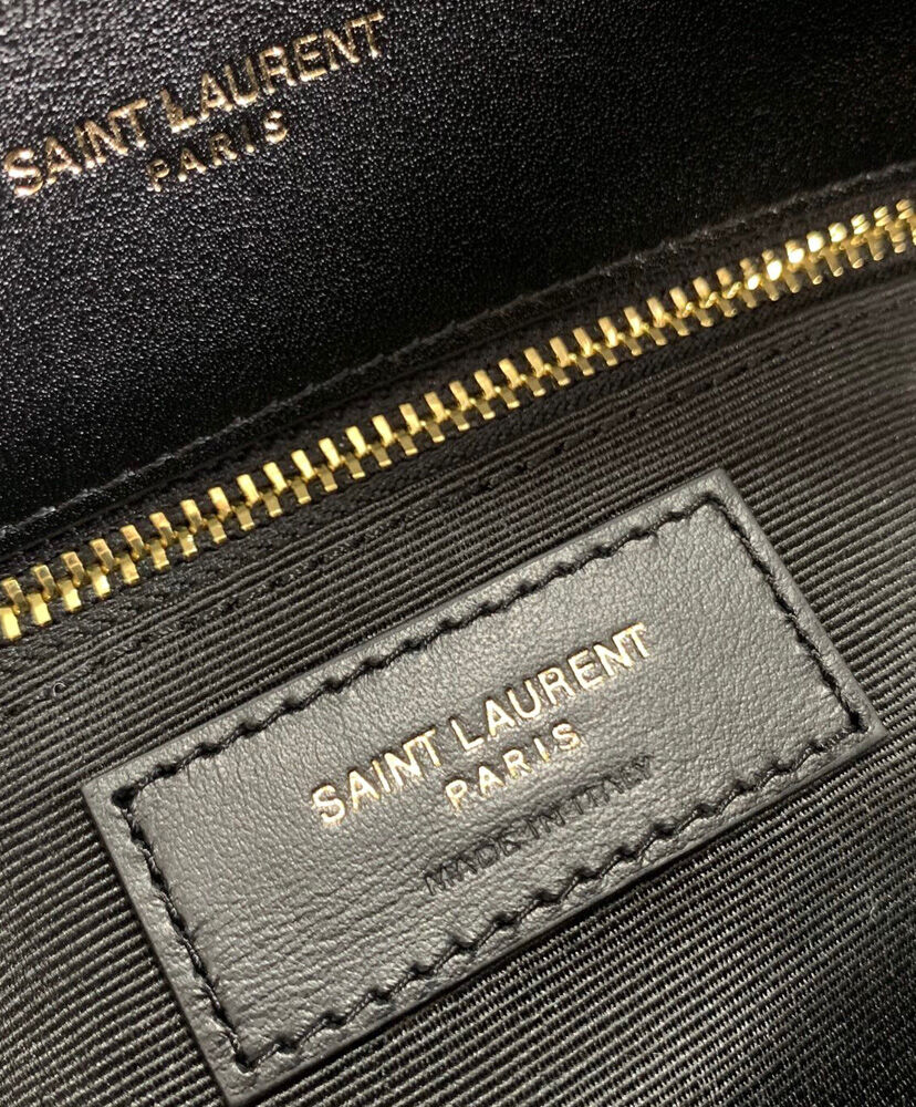 Saint Laurent Puffer Small Quilted Tweed Bag 577476 Black