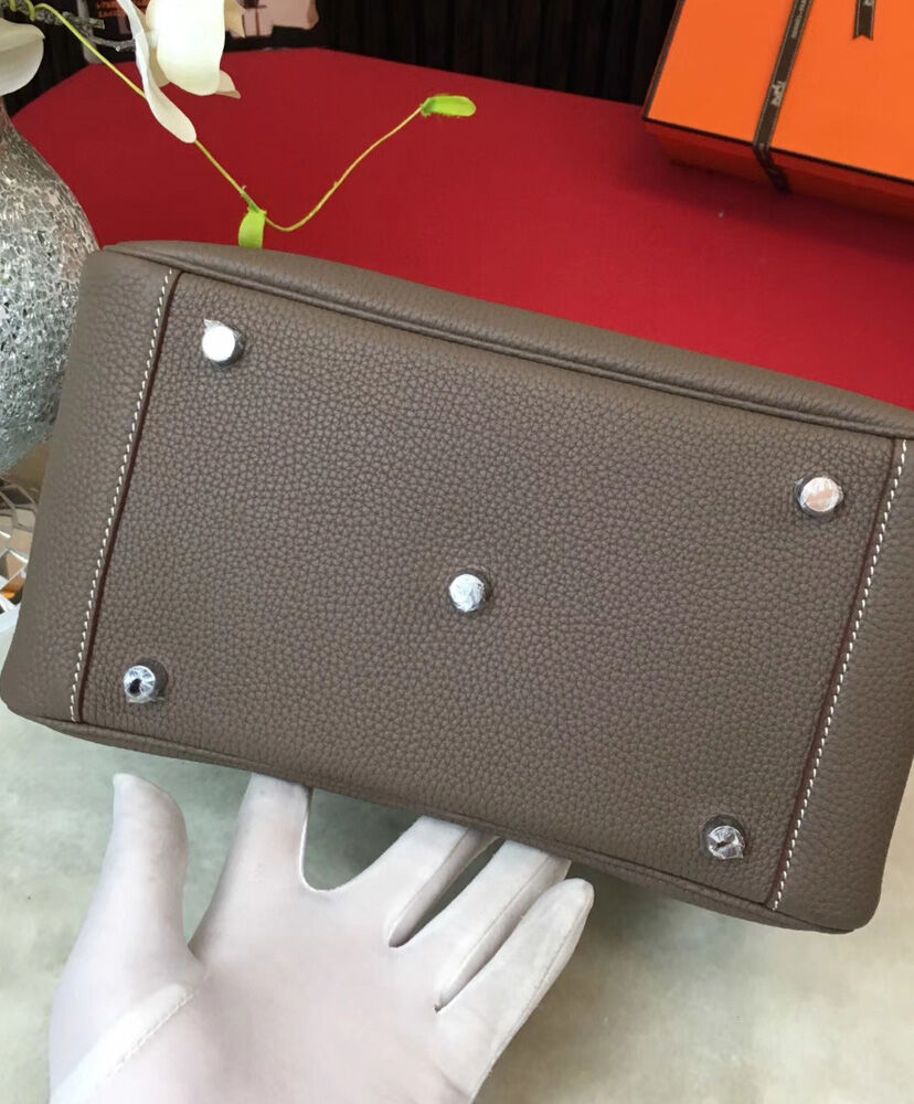 Hermes Linda Bag 26 Togo Leather Dark Gray