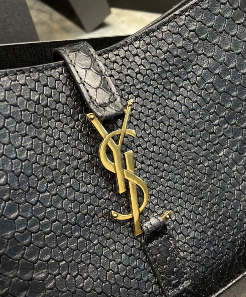 Saint Laurent Le 5 A 7 Hobo Bag In Cowhide Black