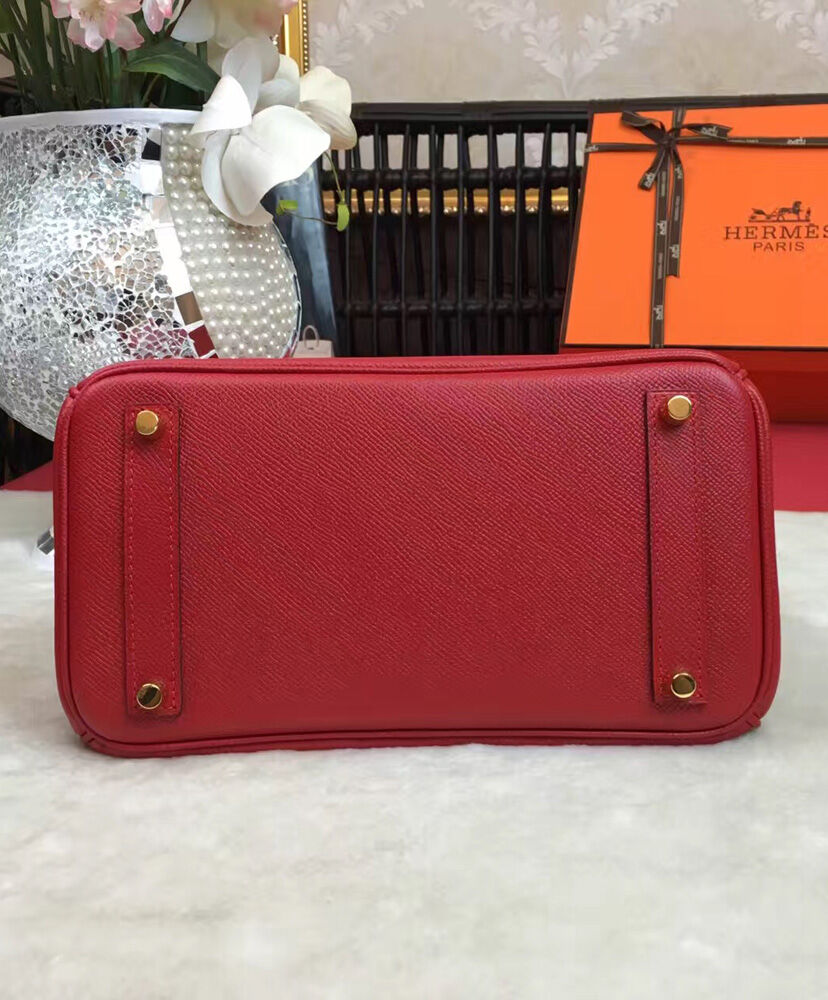 Hermes Birkin 25 Epsom Leather Paon Phw Red