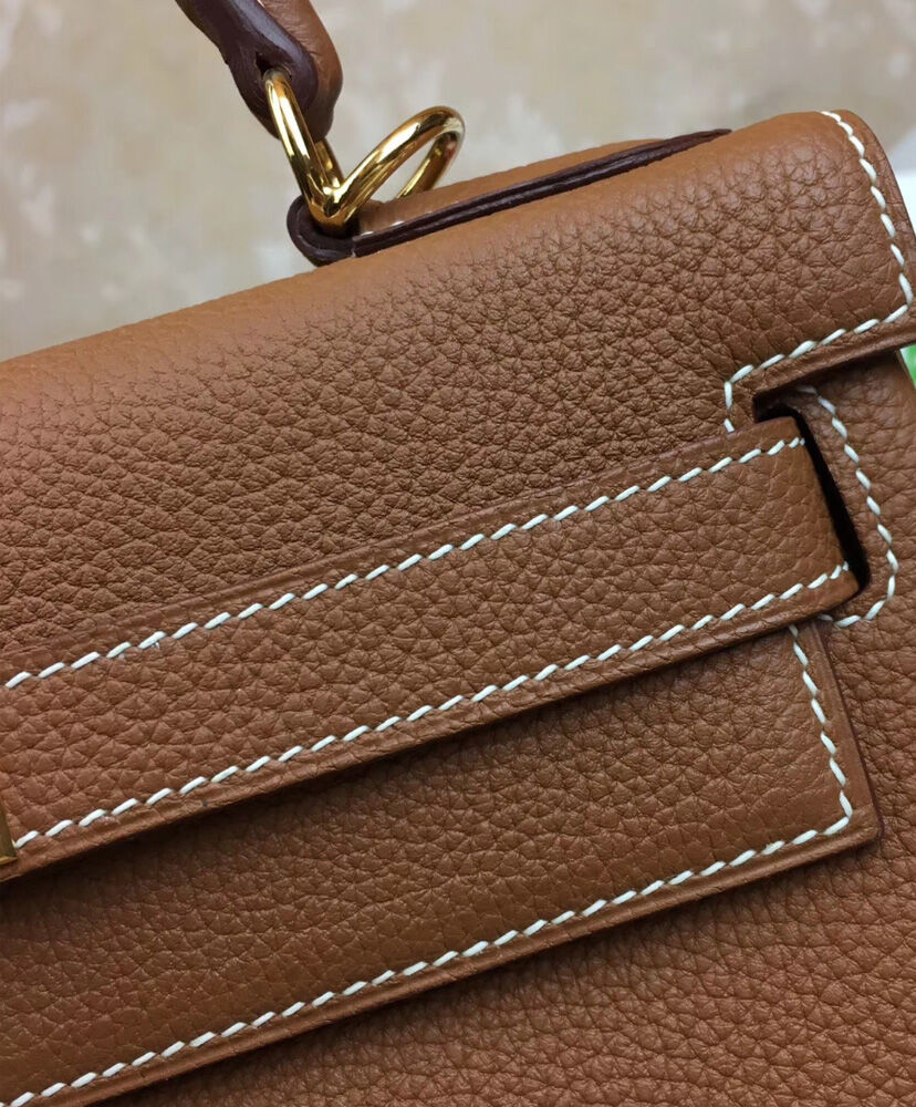 Hermes Kelly Bag 25 Togo Leather Light Coffee