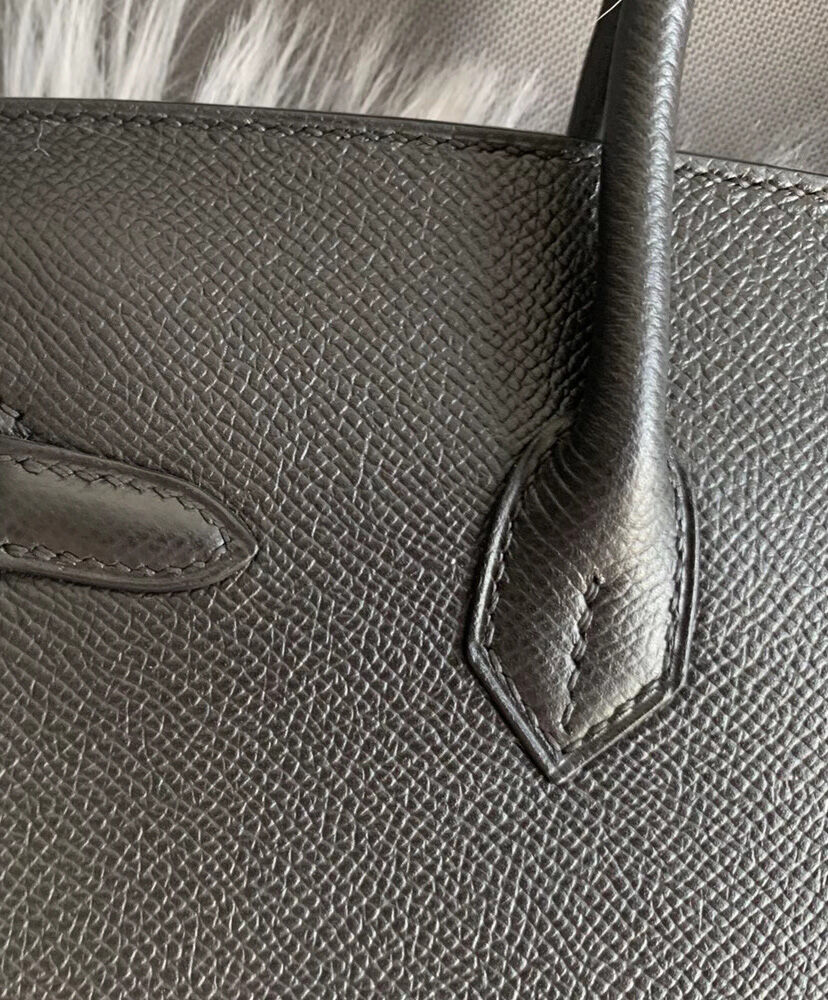 Hermes Birkin 25 Epsom Leather Paon Phw Black