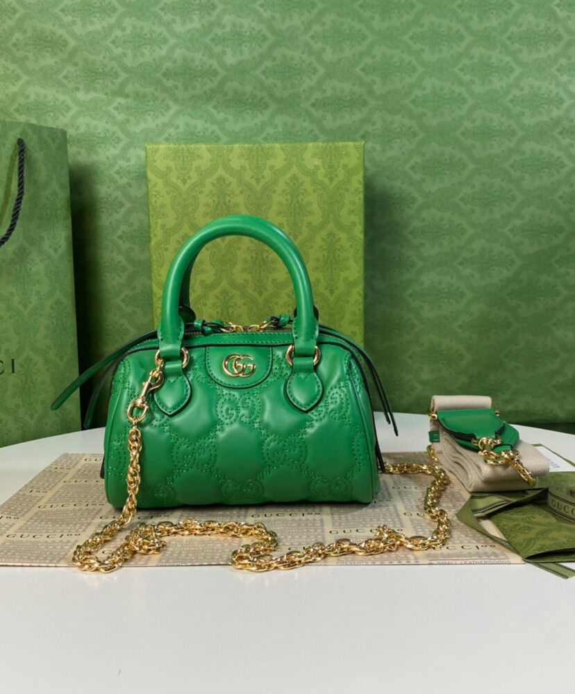 Gucci GG Matelasse Leather Mini Bag 702251 Green