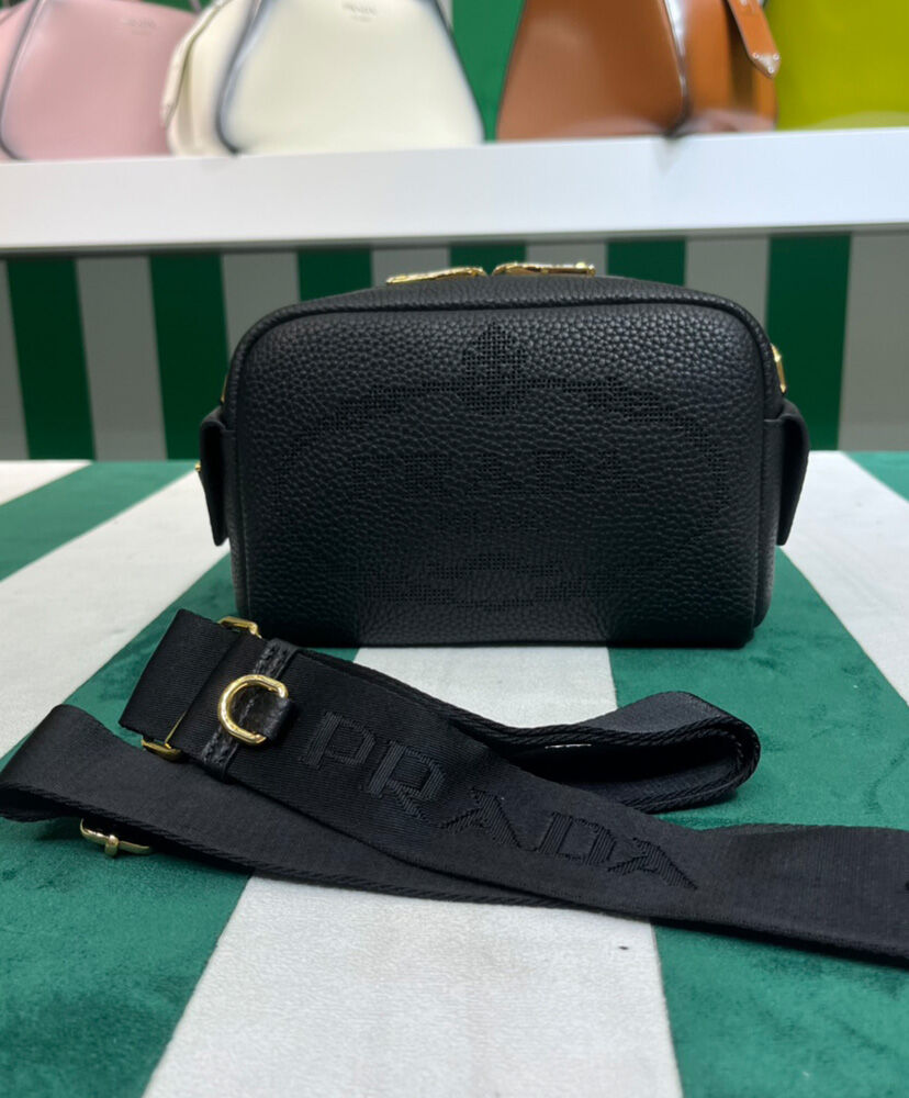 Prada Leather Shoulder Bag 1BH187 Black