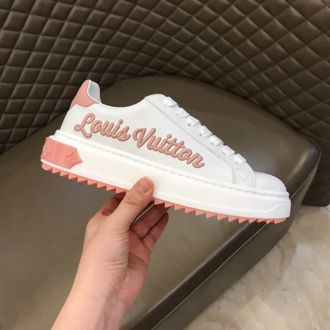 LOUIS VUITTON WOMEN S TIME OUT SNEAKER WHITE/PINK FOR WOMEN   LV31