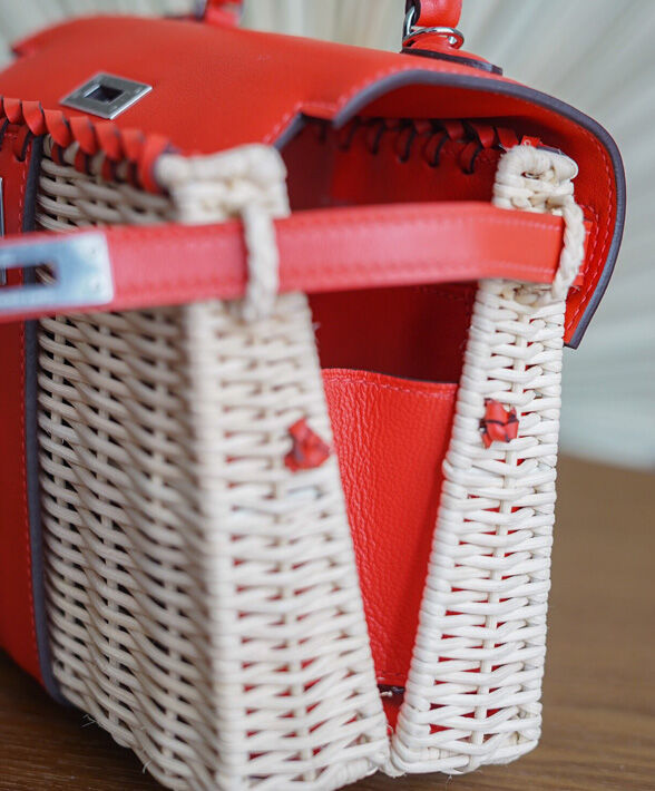 Hermes Kelly Picnic Mini Osier / Swift Vert Verone Red