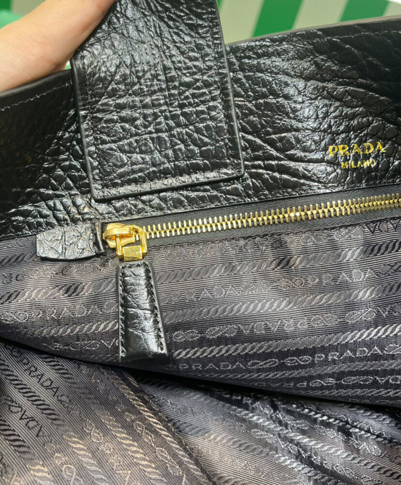 Prada Leather Shopping Bag 1BG440 Black