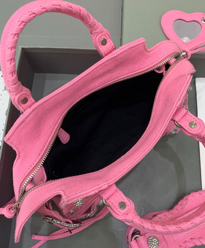 Balenciaga Neo Cagole XS Handbag In Denim Pink