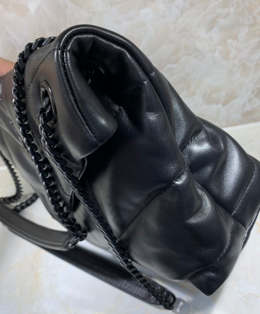 Saint Laurent Loulou Puffer Small Bag In Quilted Lambskin Black