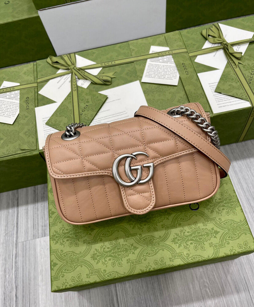 Gucci GG Marmont Mini Shoulder Bag 446744 Apricot