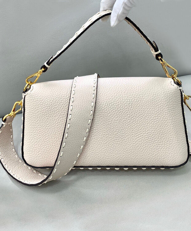Fendi Baguette Full Grain Leather Bag 8BR600 Cream