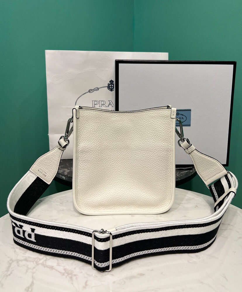 Prada Leather Mini Shoulder Bag Cream