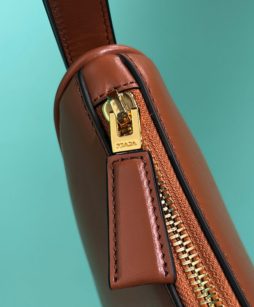 Prada Leather Shoulder Bag 1BC194 Coffee