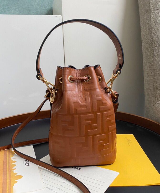 Fendi Mon Tresor Leather Mini Bag 8BS010 Coffee