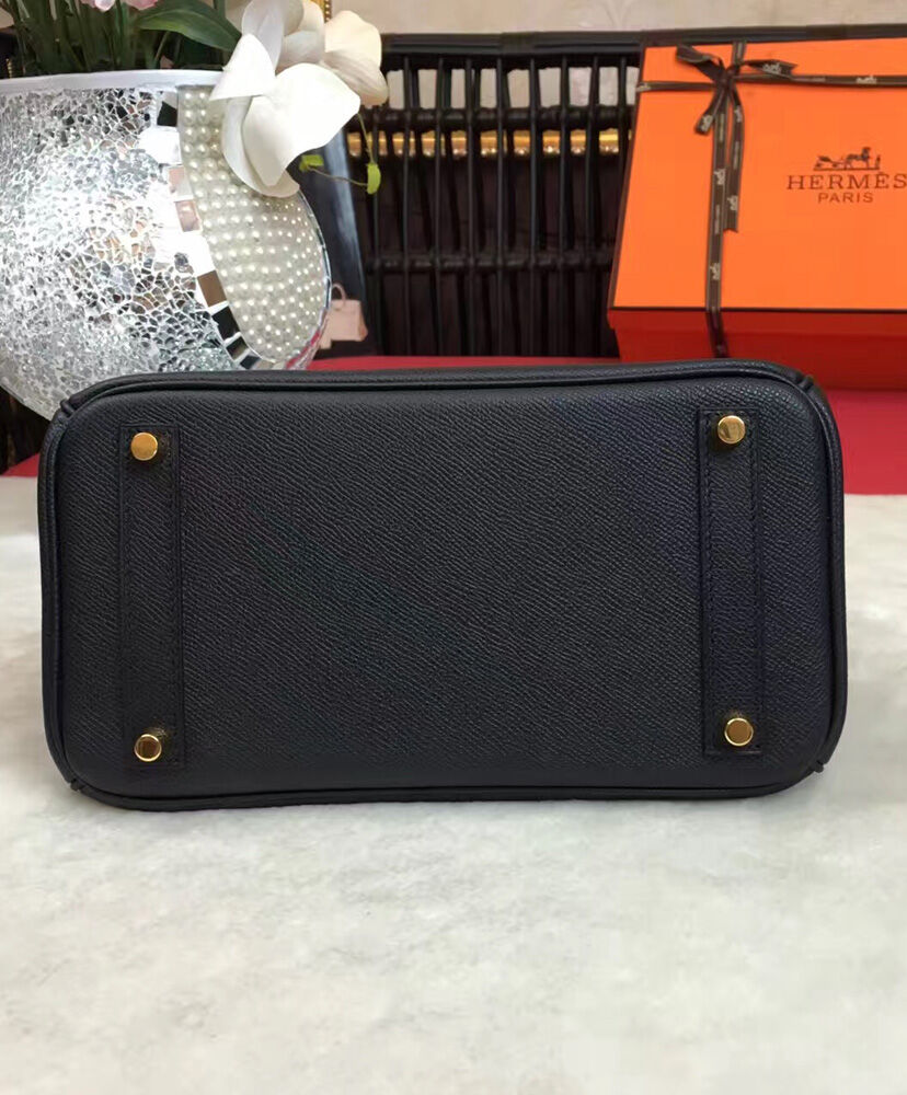 Hermes Birkin 25 Epsom Leather Paon Phw Black