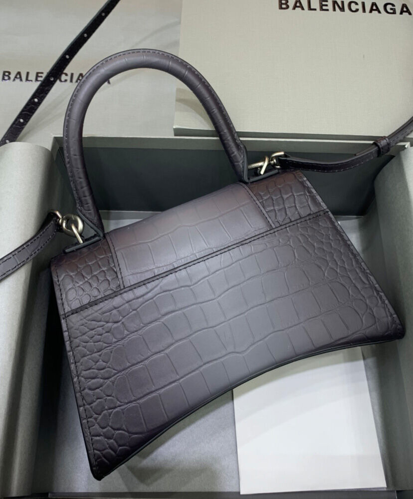 Balenciaga Hourglass Small Embossed Bag Black