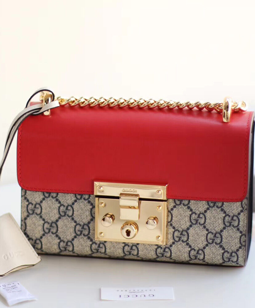 Gucci Padlock Small GG Shoulder Bag 409487 Red