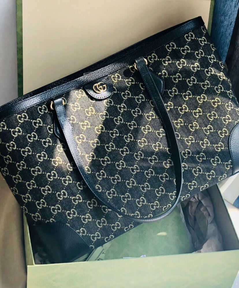 Gucci Ophidia Medium Tote With Web 631685 Black