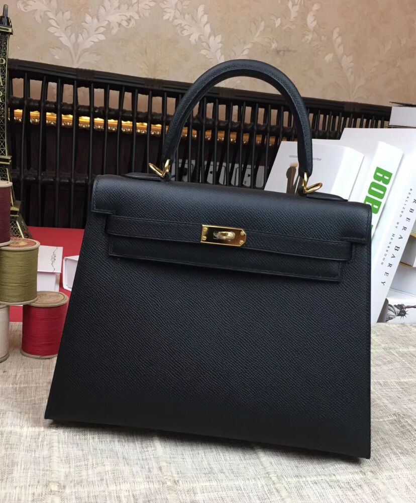 Hermes Kelly Bag 28 Epsom Leather Black