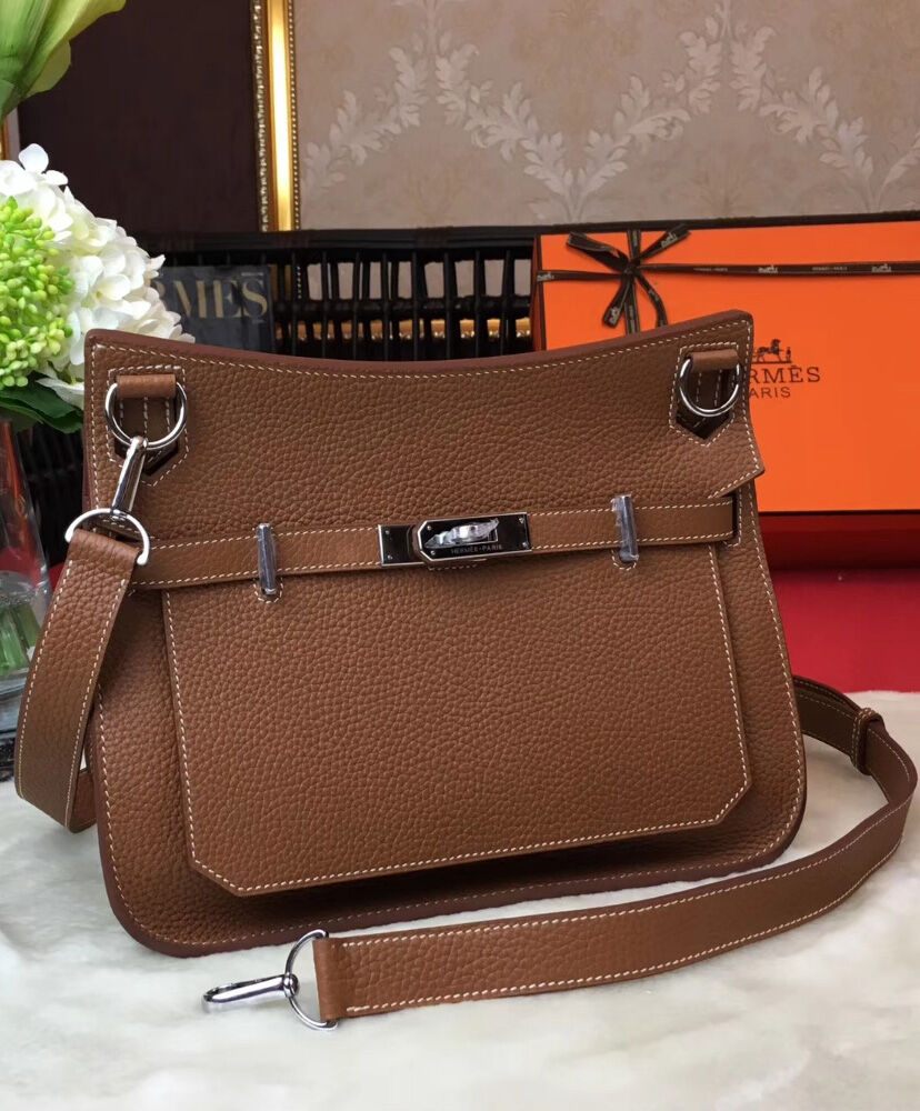 Hermes Jypsiere 28 Bag Togo Leather Light Coffee