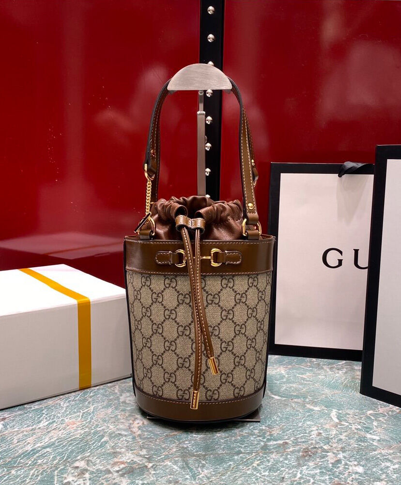 Gucci Horsebit 1955 Small Bucket Bag 637115 Dark Coffee
