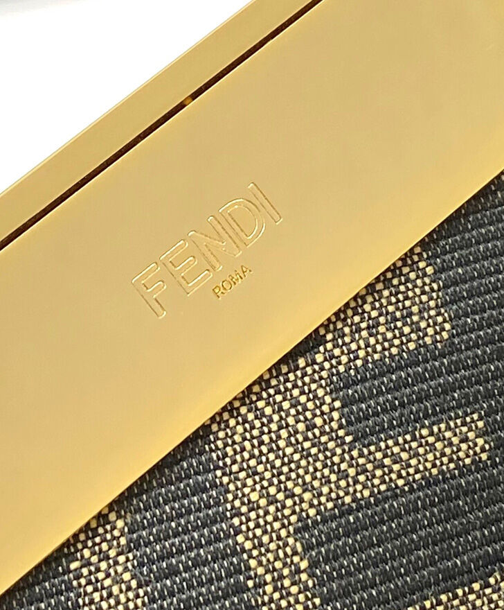 Fendi First Medium Python Leather Bag 8BP127 Gray