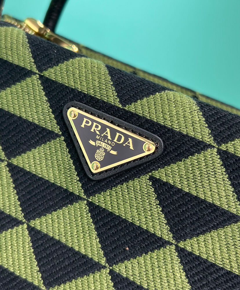 Prada Small Embroidered Fabric Prada Symbole Bag Green