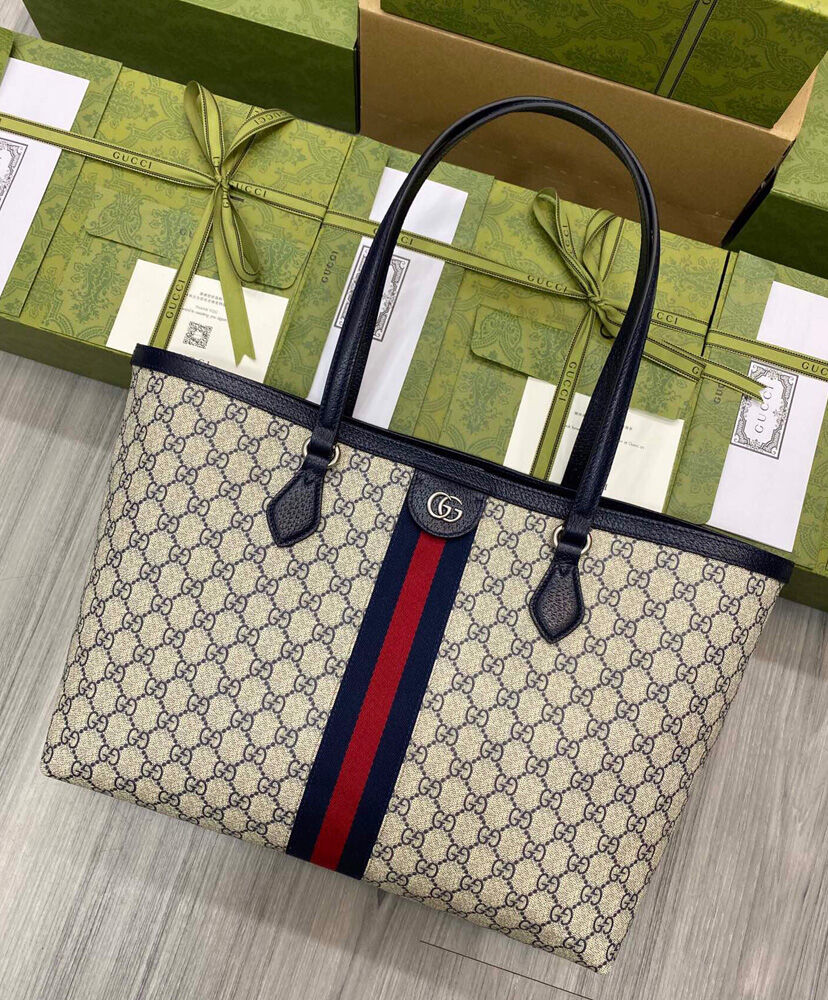 Gucci Ophidia Medium GG Tote 631685 Dark Blue