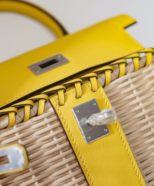 Hermes Kelly Picnic Mini Osier / Swift Vert Verone Yellow