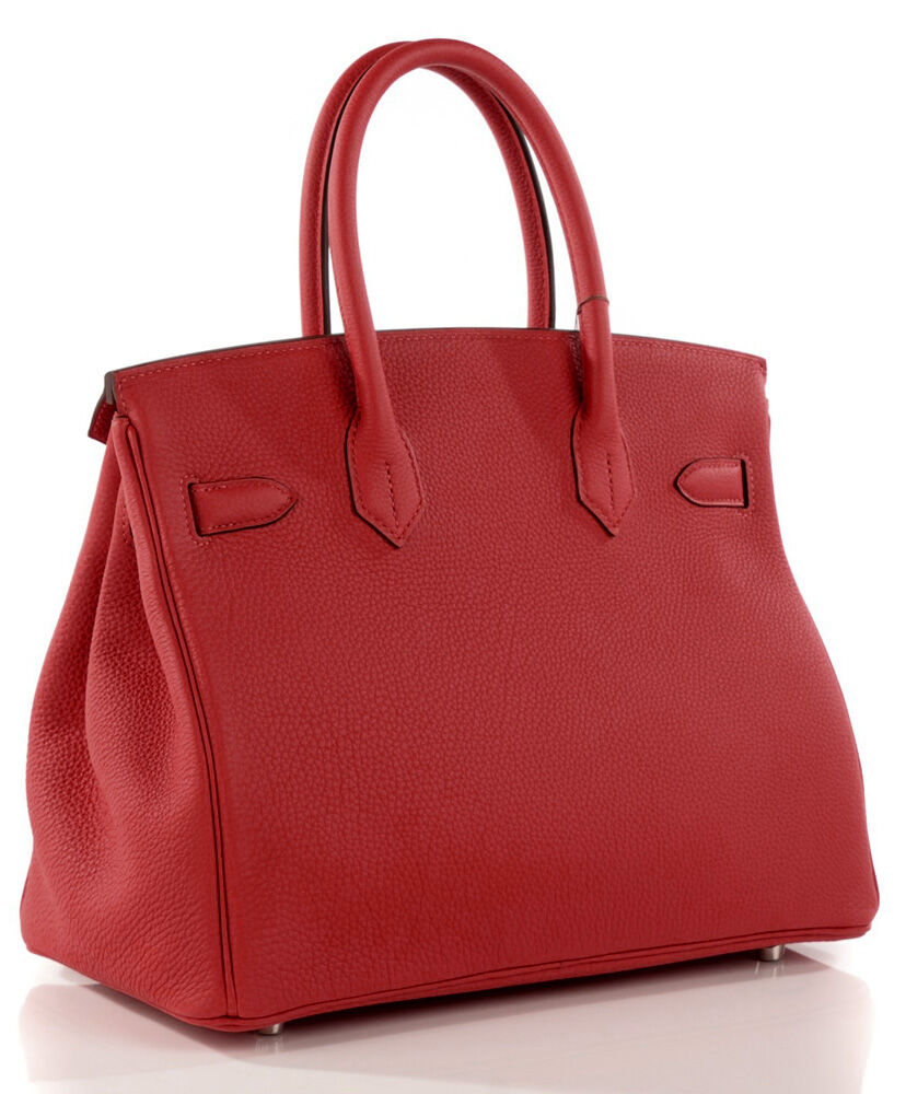 Hermes Birkin 30 Bag Togo Leather Red