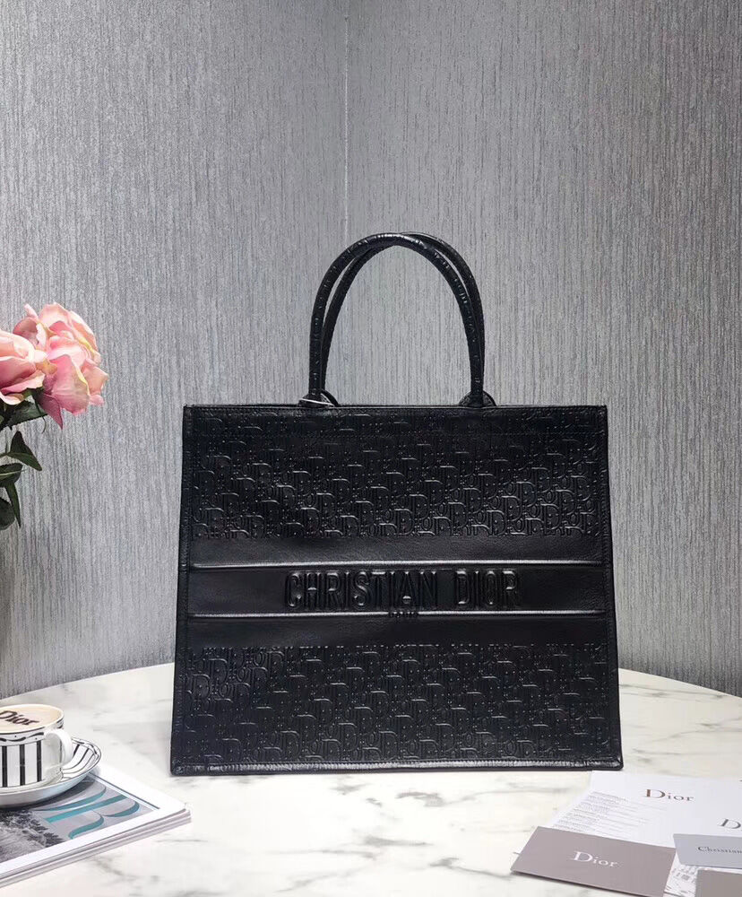 Christian Dior Book Tote Dior Oblique Bag Black