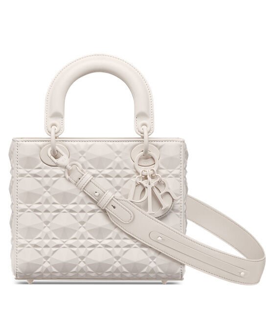 Christian Dior Small Lady Dior My Abcdior Bag Cream
