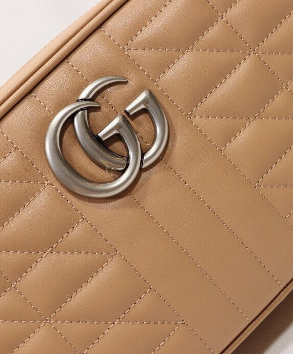 Gucci GG Marmont Small Shoulder Bag 447632 Apricot