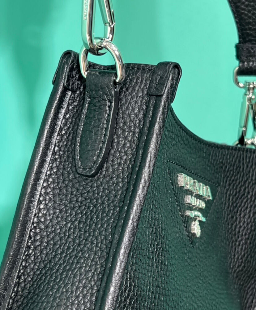 Prada Leather Mini Shoulder Bag Black