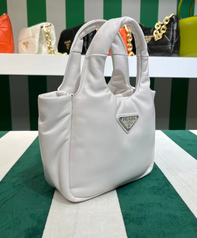 Prada Small Padded Prada Soft Nappa-leather Bag 1BA359 Cream