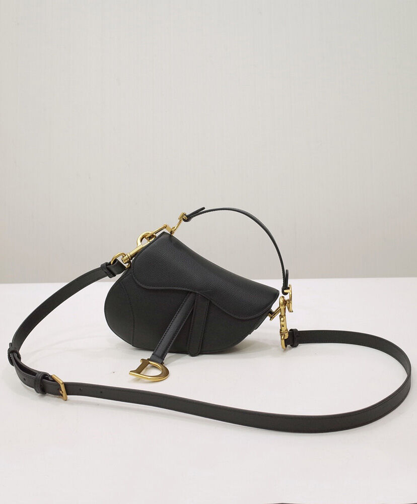 Christian Dior Mini Saddle Bag With Strap Black
