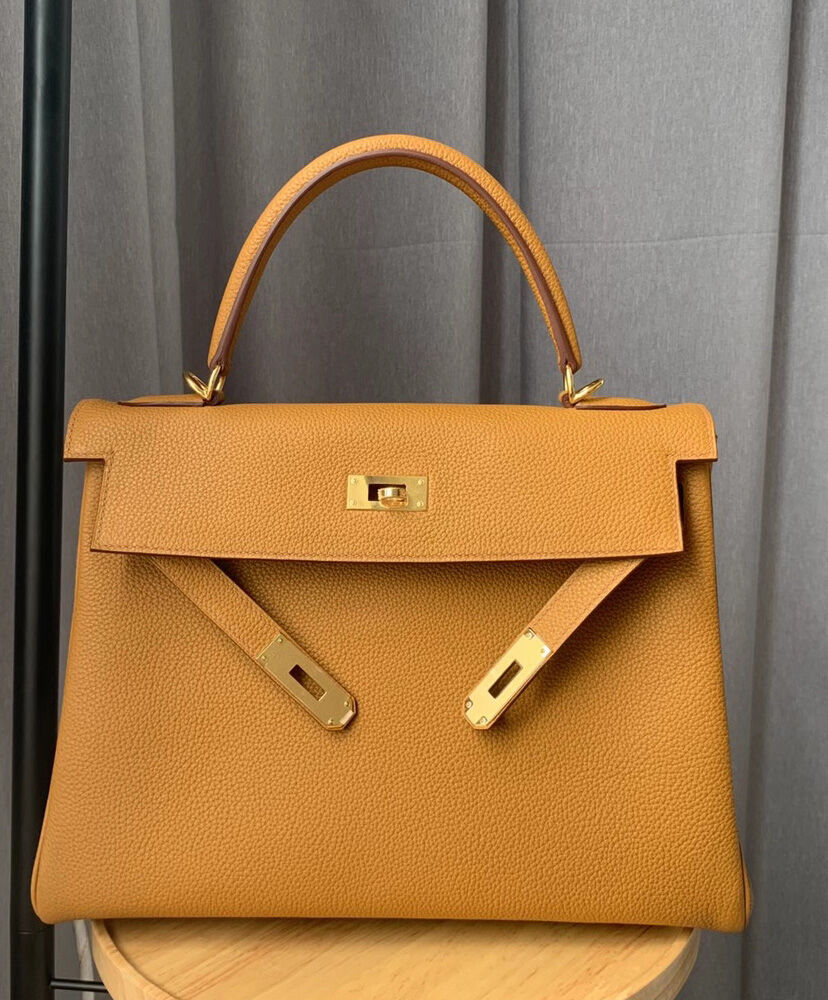 Hermes Kelly Bag 32 Togo Leather Apricot