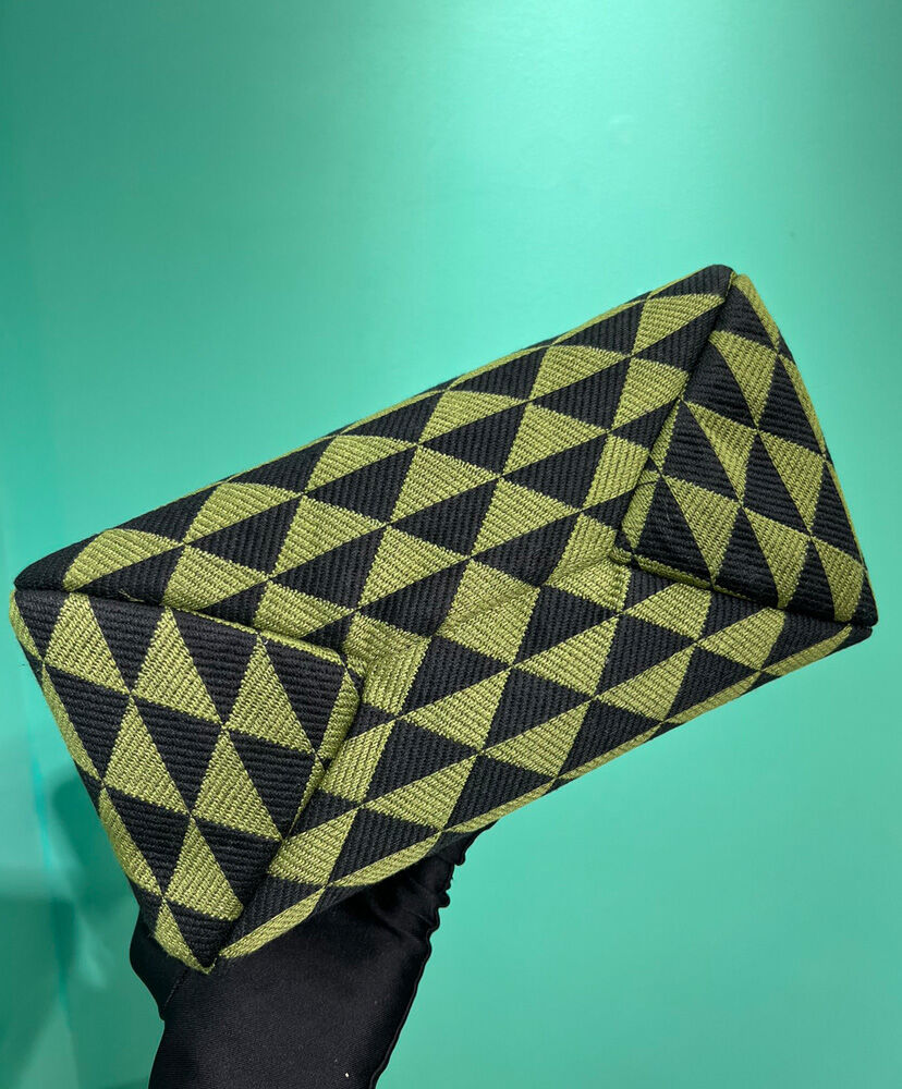 Prada Small Embroidered Fabric Prada Symbole Bag Green