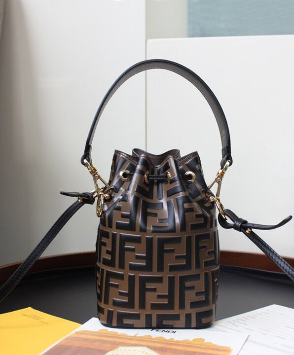Fendi Mon Tresor Leather Mini-bag 8BS010 Coffee