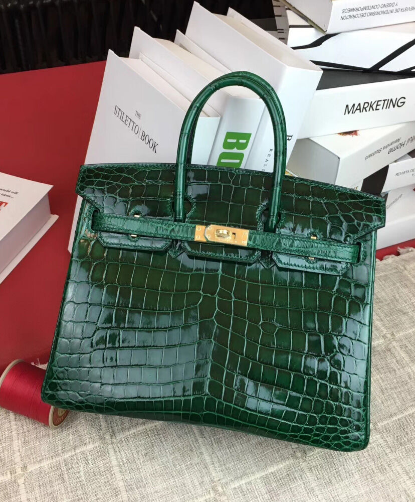 Hermes Birkin 25 Crocodile leather Green