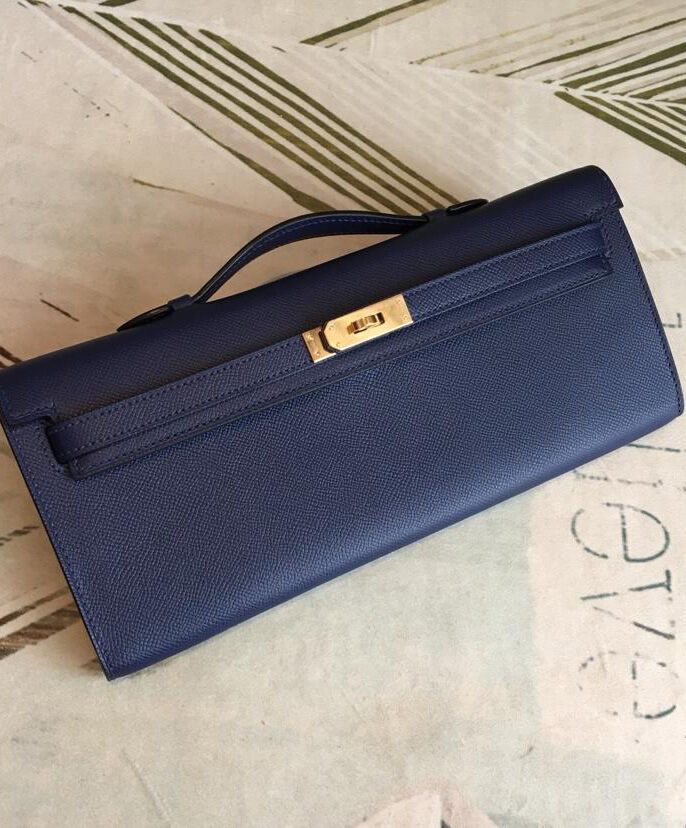 Hermes Kelly Cut Rouge H Dark Blue