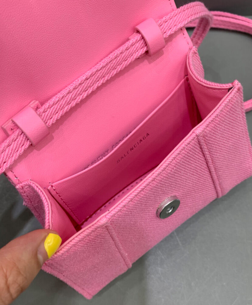 Balenciaga Hourglass Mini Tote Bag Pink