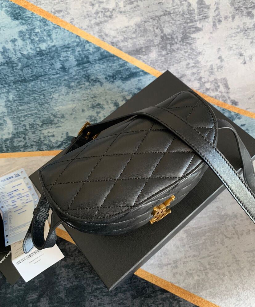 Saint Laurent June Box Bag In Quilted Lambskin Black