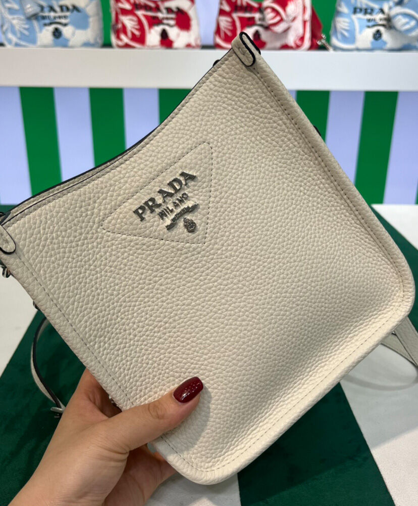 Prada Leather Mini Shoulder Bag 1BH191 Cream