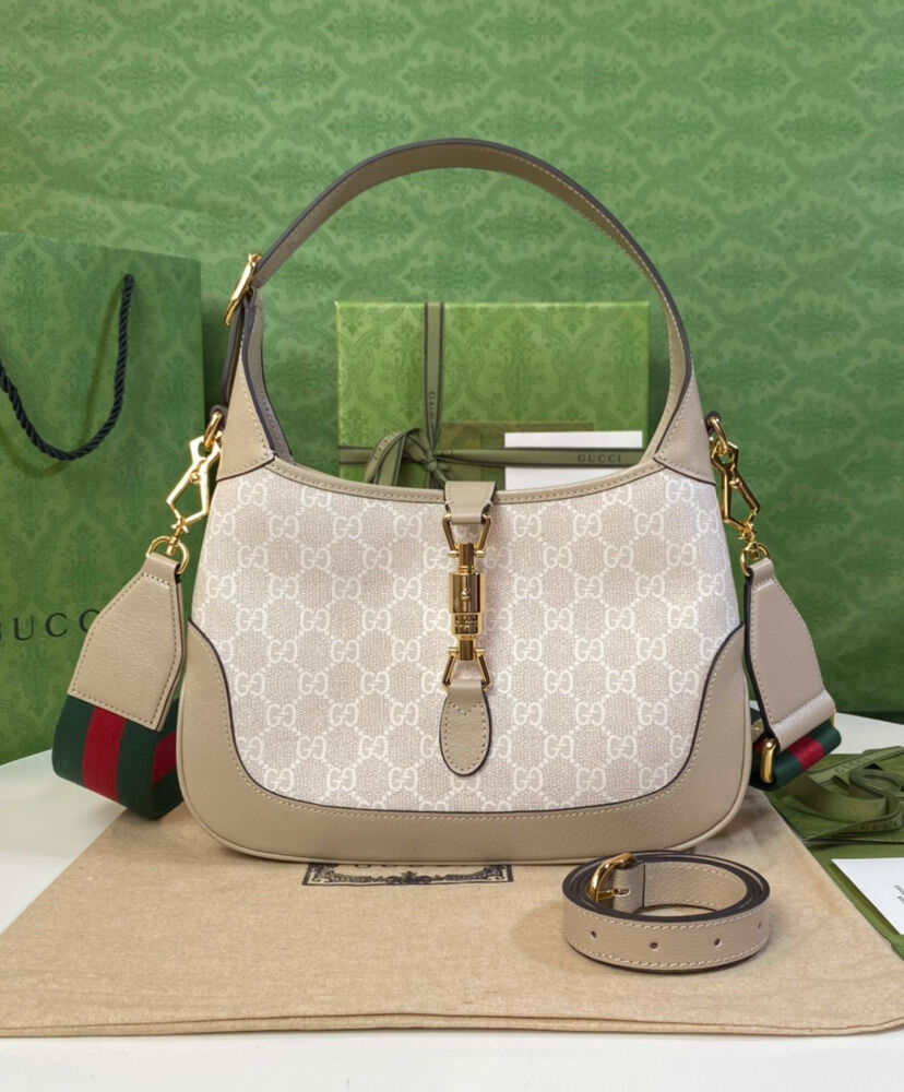 Gucci Jackie 1961 Small GG Shoulder Bag Cream