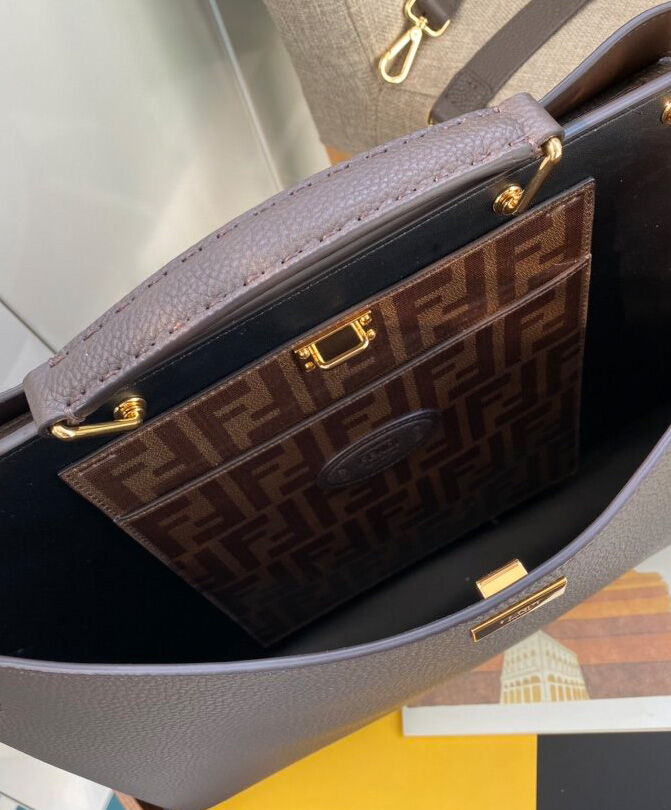 Fendi Peekaboo Iconic Essential Calf Leather Bag 7VA476 Dark Coffee