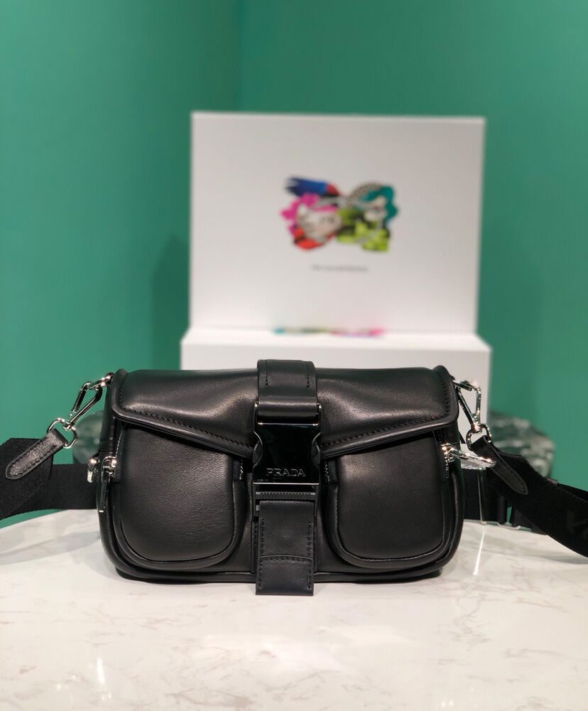 Prada Pocket Nappa Leather Bag 1BD295 Black