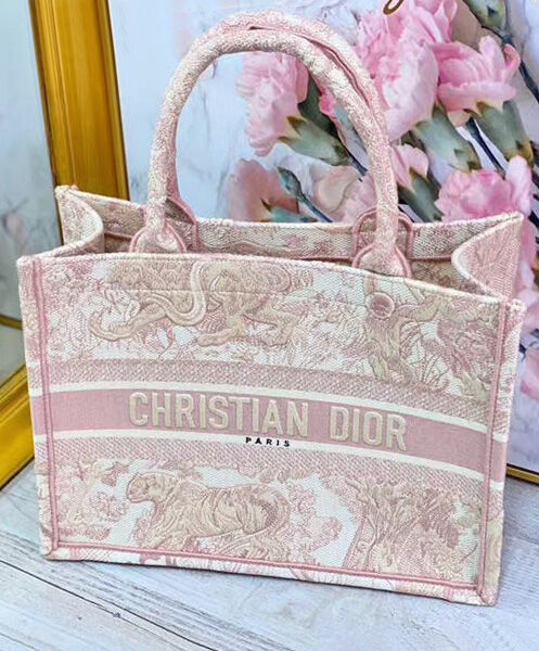 Christian Dior Small Jui Print Book Tote Bag Pink