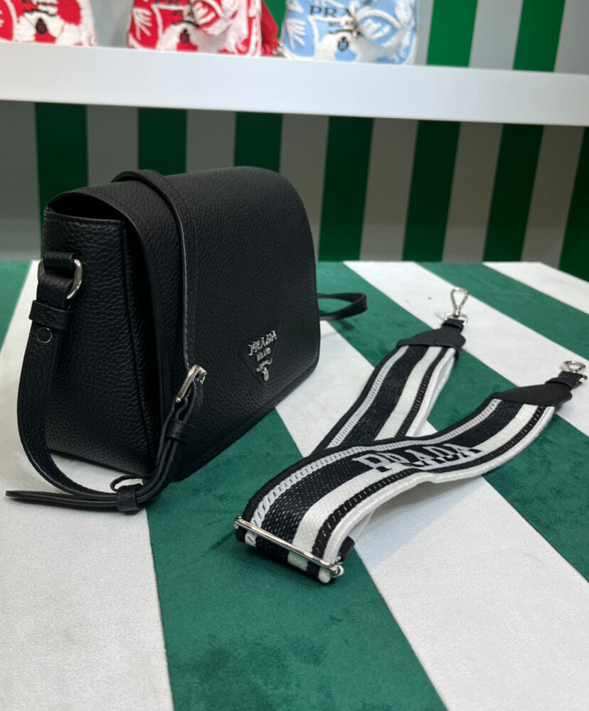 Prada Leather Shoulder Bag 1BD314 Black