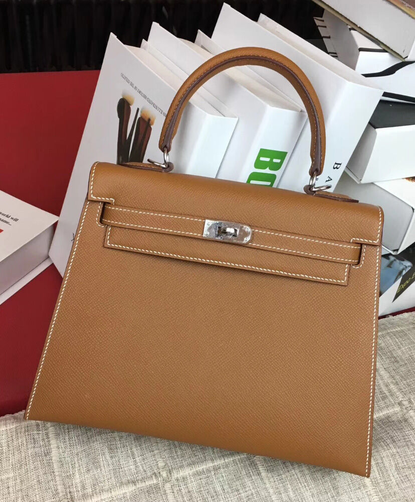 Hermes Kelly Bag 28 Epsom Leather Light Coffee